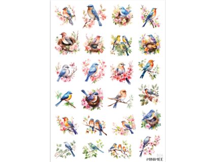 kreativní samolepky ptáčci