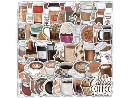 samolepky káva a kavárna