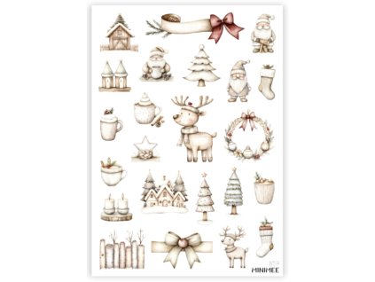 samolepky scandi vánoce