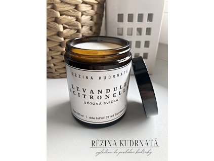 sójová svíčka levandule a citronella