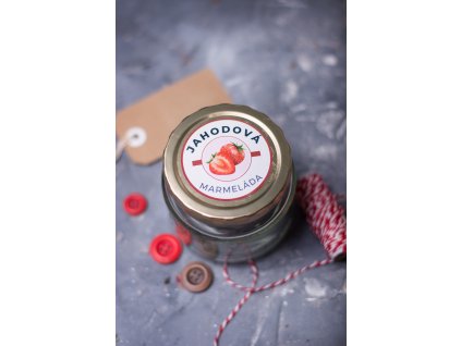 Samolepka jahodová marmeláda - arch - 11 ks