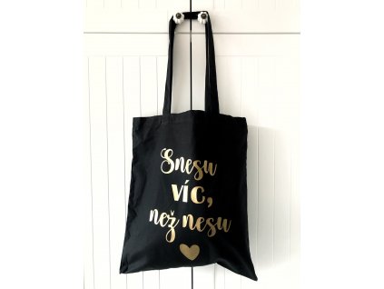 Vtipná plátěná taška černá se zlatým potiskem - SNESU