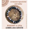 aromaterapeutický náramek rodonit a láva