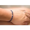 Minimalistický minerální náramek lapis lazuli se stříbrným korálkem - 4 mm