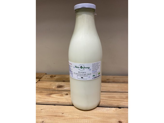 BIO farmářské mléko 1L - již včetně zálohy za sklo (7 Kč)