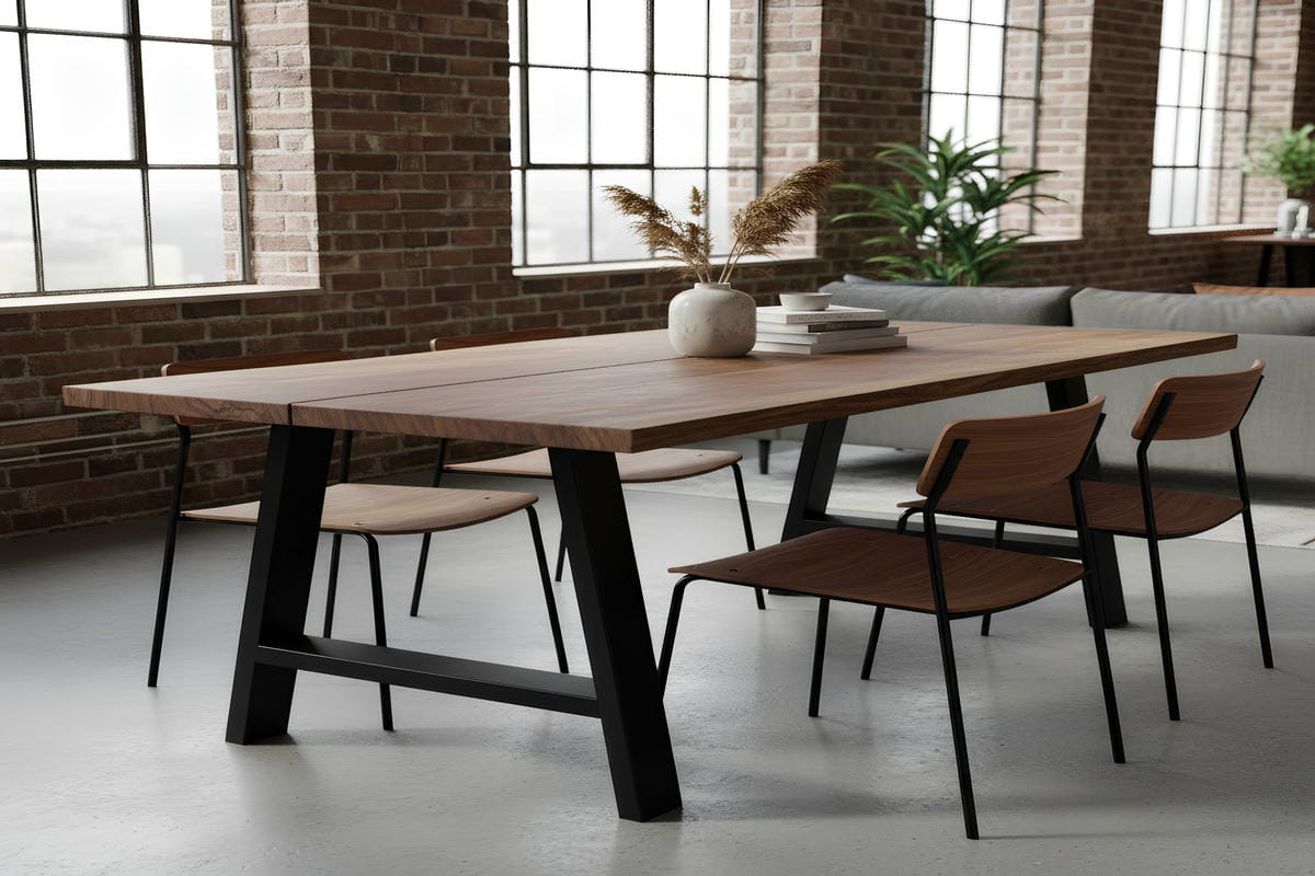 Kovové nohy na stôl v tvare A čierne industriálne