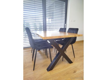483 ocelove stolove nohy tvar x01 cierne 71x70 cm sada 2 ks