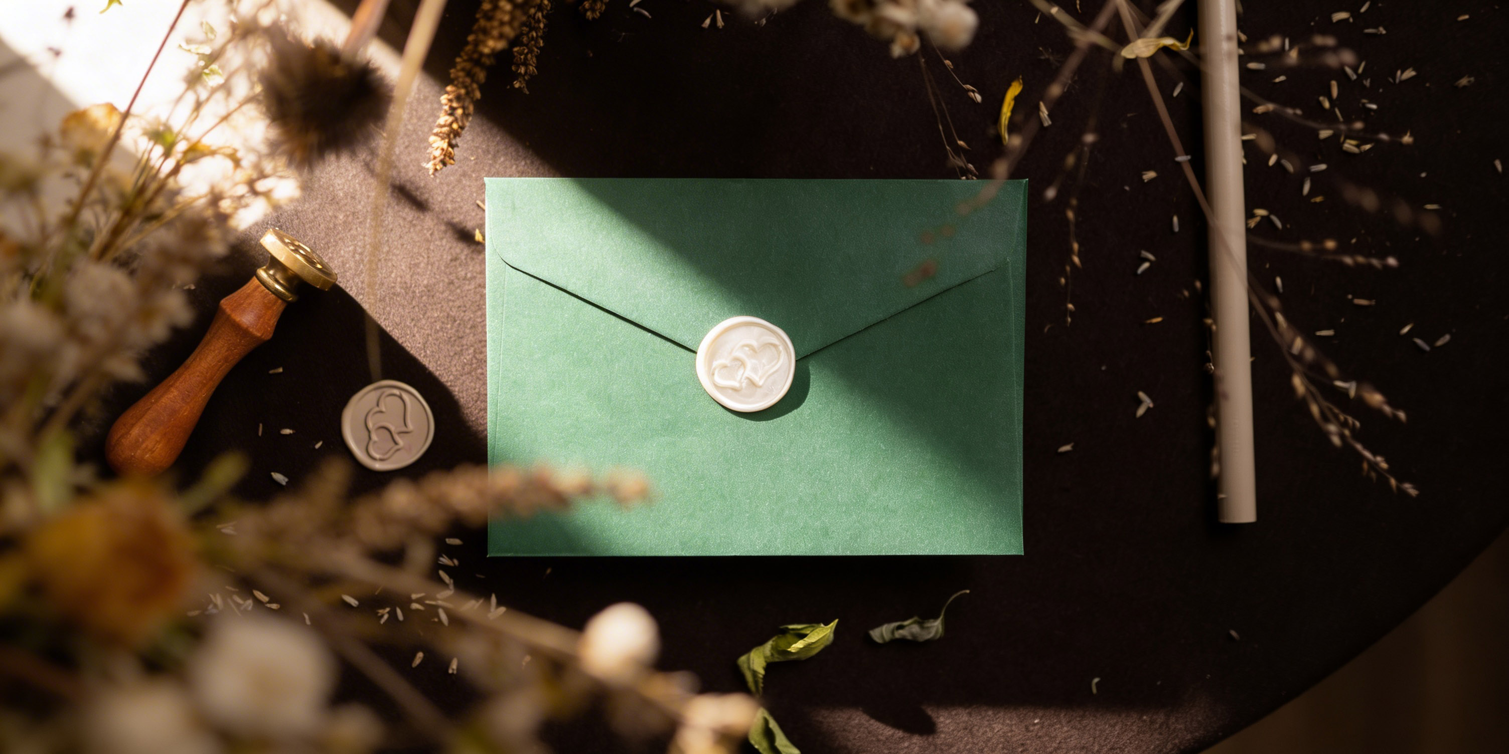 Svatební obálka s pečetí a doplňkové tiskoviny