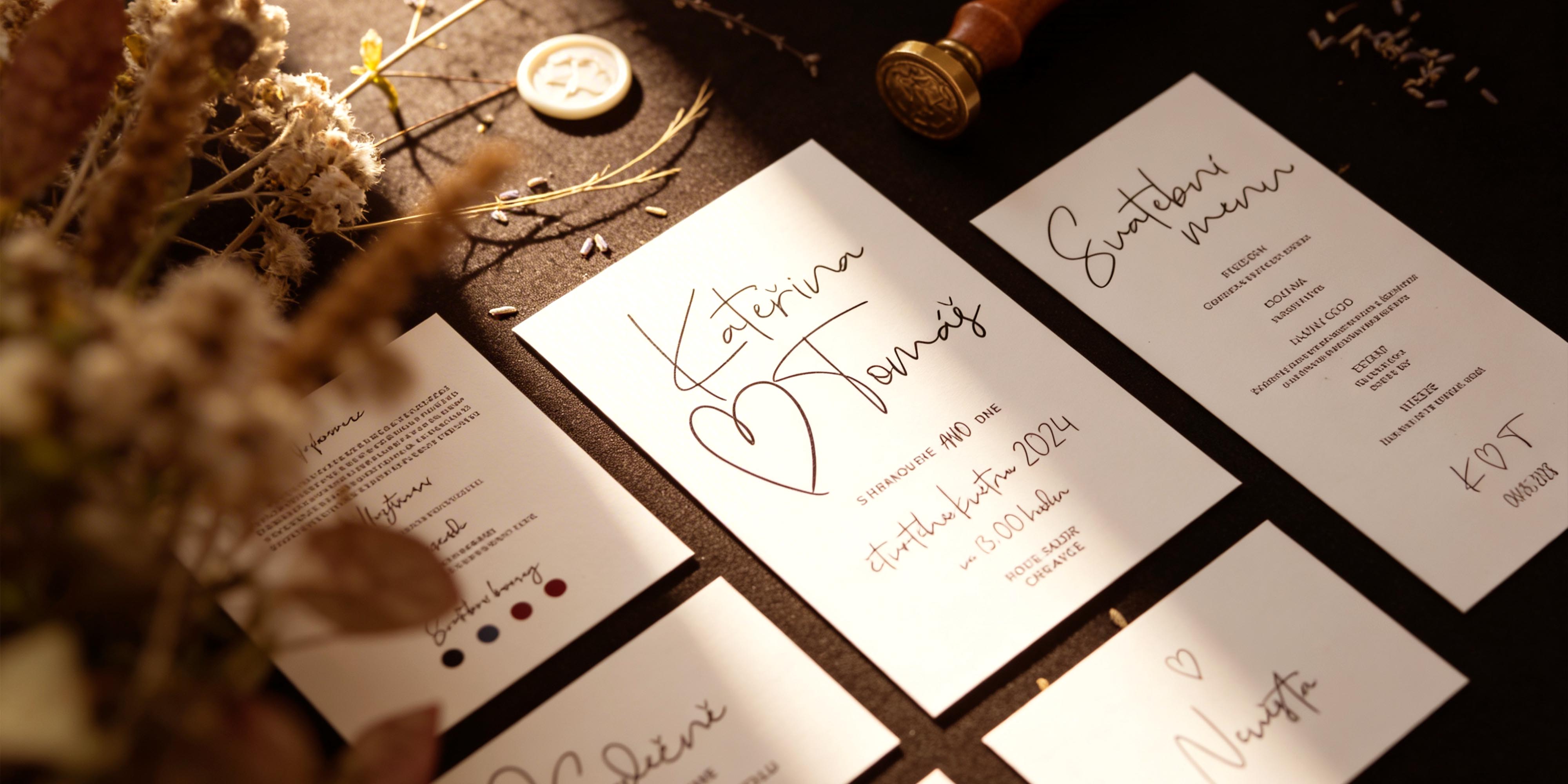 Sada sladěných svatebních tiskovin