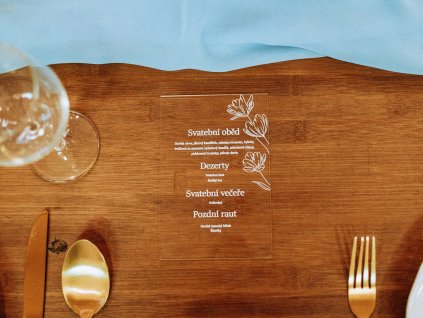 Svatební menu z plexiskla 01