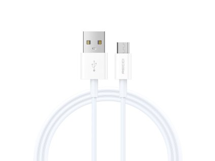 Recci nabíjecí a datový USB-A kabel s konektorem micro USB (1m) RS06M - Bílá