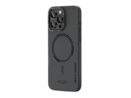 Kovovo-silikonový MagSafe obal Recci Carbon RPC-A185 pro iPhone 15 - Šedá
