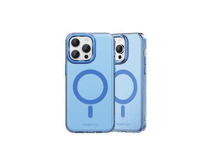 Kovovo-silikonový MagSafe obal Recci RPC-A167 pro iPhone 15 - Modrá