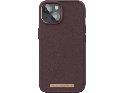 NJORD Genuine Leather Magsafe kryt pro iPhone 14 - Tmavě hnědá