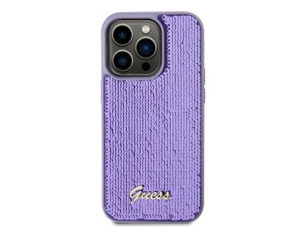 Guess Sequin Script Logo kryt pro iPhone 15 Pro Max Fialová