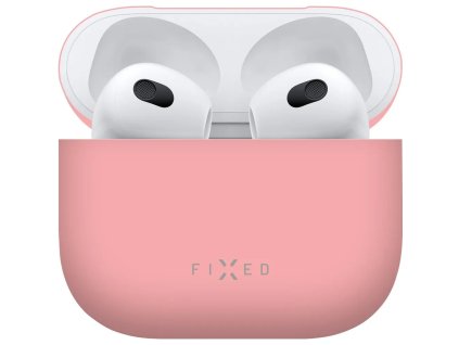 FIXED Silky ultratenké silikonové pouzdro pro AirPods 3 Růžová