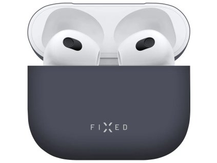 FIXED Silky ultratenké silikonové pouzdro pro AirPods 3 Modrá