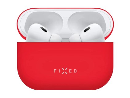 FIXED Silky ultratenké silikonové pouzdro pro AirPods Pro 2 Červená