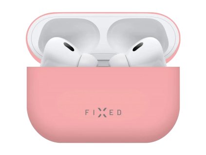 FIXED Silky ultratenké silikonové pouzdro pro AirPods Pro 2 Růžová