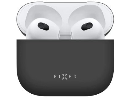 FIXED Silky ultratenké silikonové pouzdro pro AirPods 3 Černá