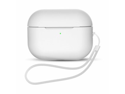 Silikonový obal s poutkem a lankem pro AirPods 1/2 - Bílá