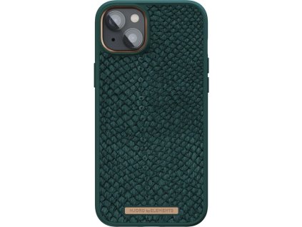 NJORD Salmon Leather MagSafe kryt pro iPhone 14 Plus - Zelená