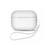 Silikonový obal s poutkem a lankem pro AirPods 1/2 - Bílá