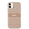 DKNY PC/TPU Repeat Pattern Tonal Stripe Magsafe kryt pro iPhone 11 - Růžová