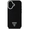 Guess PU Grained Triangle Logo kryt pro iPhone 16 Černá