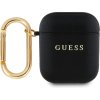 Guess PU Grained Classic Logo obal pro AirPods 1/2 Černá