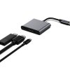 Recci RH05 USB-C hub - 3v1 (USB-A, USB-C, HDMI) - Šedá