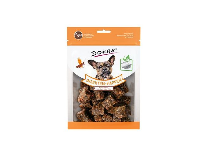 Dokas – Kostičky s hmyzem a mrkví 100 g