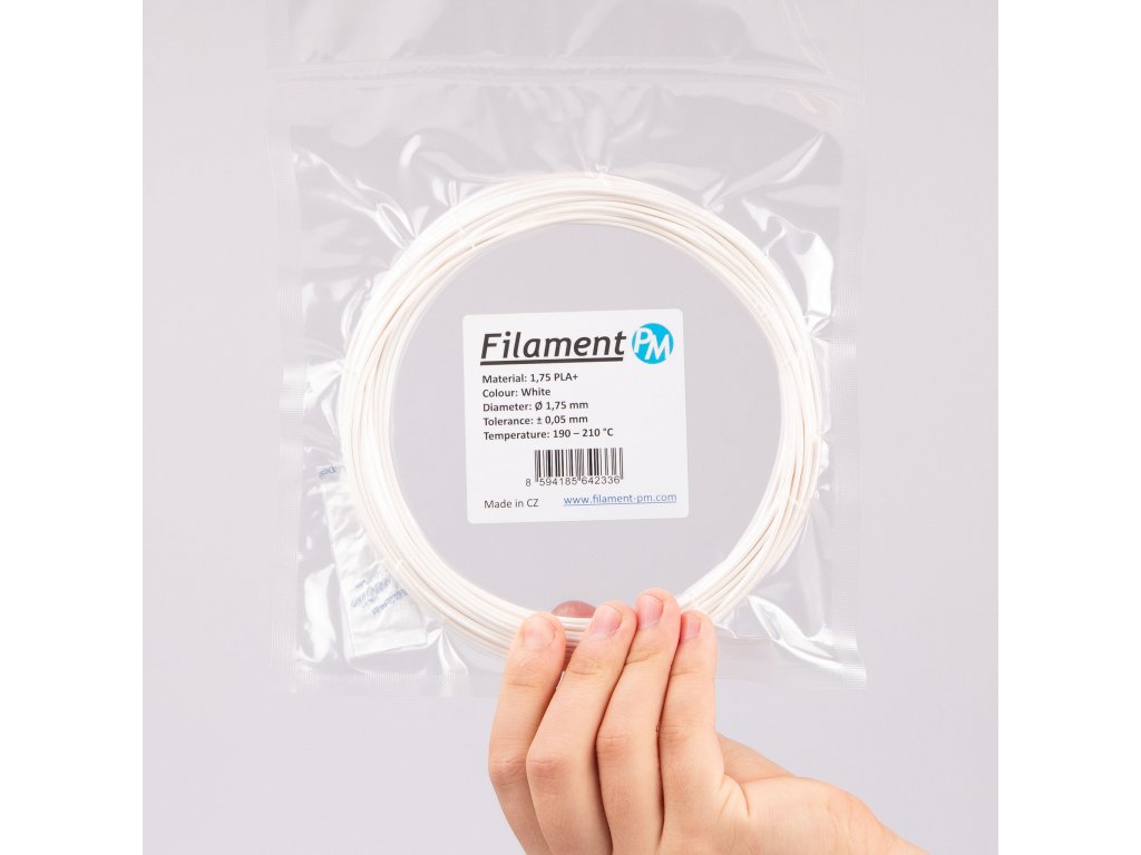 Filament PM Plasty Mladeč vzorek PLA+ bílá