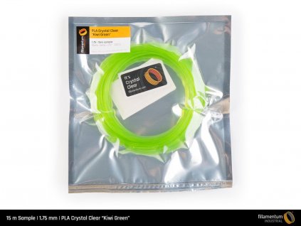 Fillamentum PLA Crystal Clear Kiwi Green 15 m Sample 1 75 mm