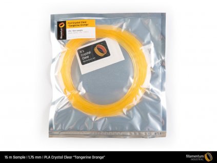 Fillamentum PLA Crystal Clear Tangerine Orange 15 m Sample 1 75 mm