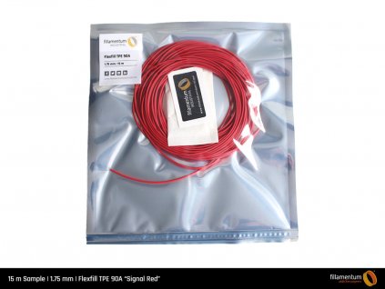 Fillamentum vzorek Flexfill TPE 90A Signal Red 15 m 1 75 mm