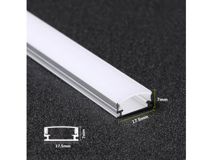 0,5 m hliníkový profil na LED - mléčný