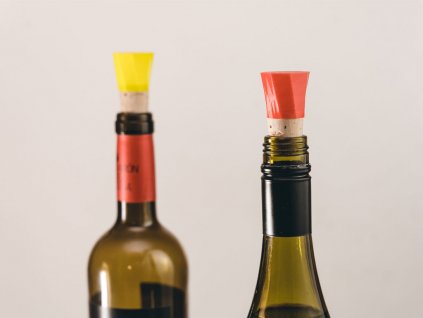 WINE zátka na víno žlutá a červená