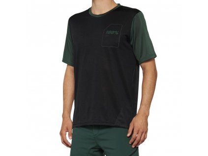 ridecamp short sleeve jersey black forest green l