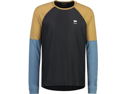 merino triko Mons Royale TARN MERINO SHIFT WIND JERSEY blue slate / black