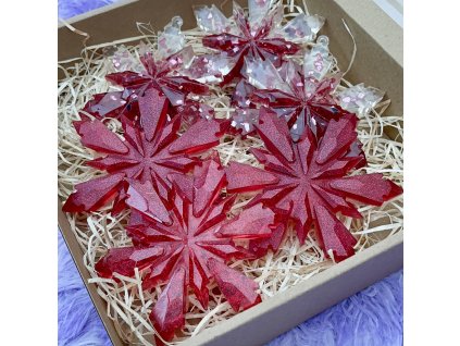 Sada vloček - červená