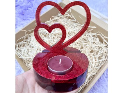 Valentýnské srdce - stojánek na svíčku