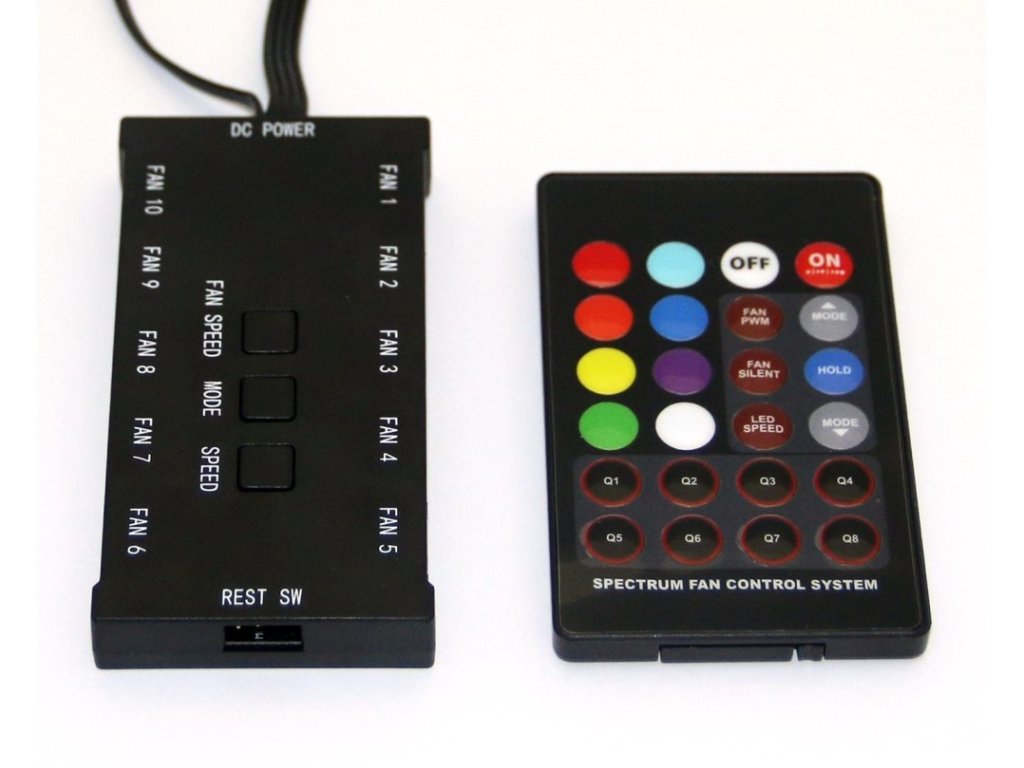 EUROCASE controller + dálkový ovladač pro RGB ventilátor (full colors)