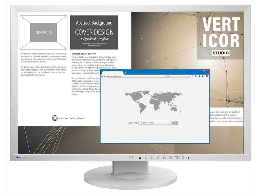 EIZO MT IPS LCD LED 24" EV2430-GY 1920x1200, 1000:1, 300 cd, 14 ms, reproduktory, DVI-D, D/SUB15, DP, USB, sivá