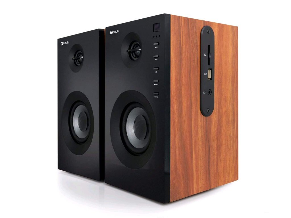 Reproduktor C-TECH SPK-550BT, 2.0, drevené, bluetooth, diaľkové ovládanie