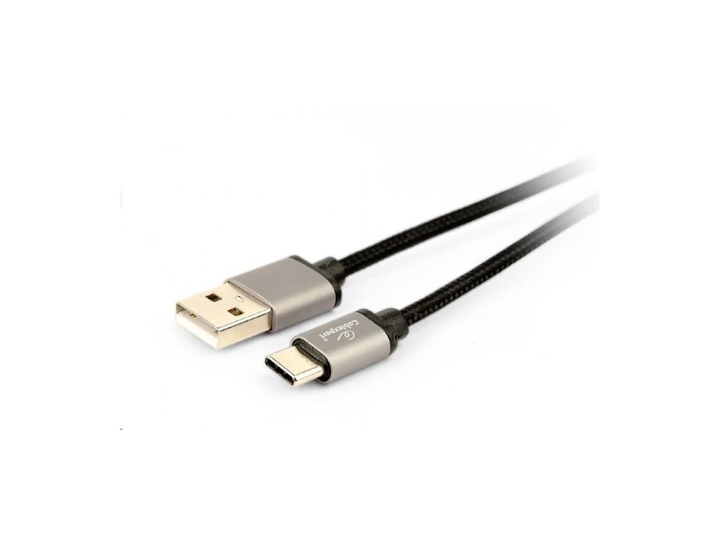 GEMBIRD CABLEXPERT kábel USB na USB-C (AM/CM), 1,8 m, opletený, čierny, blister