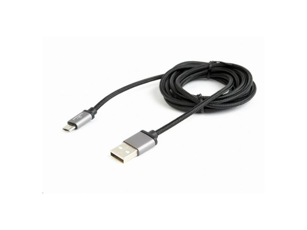 GEMBIRD Kábel CABLEXPERT USB A samec/Micro B samec 2.0, 1,8 m, opletené, čierne, blister
