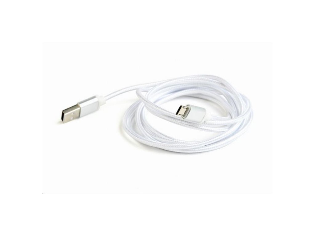 GEMBIRD Kábel CABLEXPERT USB A samec/Micro B samec 2.0, 1,8 m, opletené, strieborné, blister