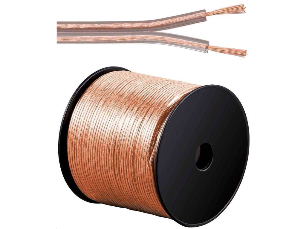 PremiumCord Reproduktorové káble 100% CU meď 2x2,5mm 100m