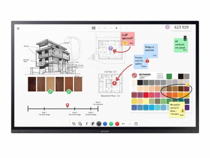 Sharp PN-LA862 LFD 86",Interaktivní plochý panel 2,18 m, LCD 500 cd/m2 4K Ultra HD Černá Dotyková obrazovka 24/7